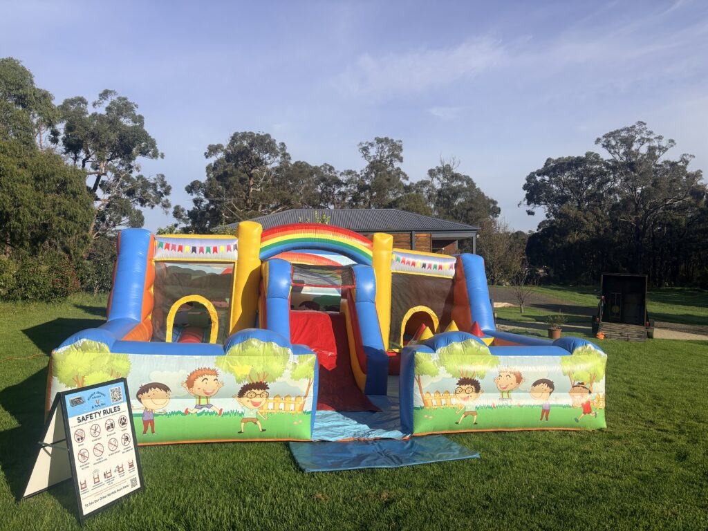 jumping castle hire beaconsfield upper backyard party setup