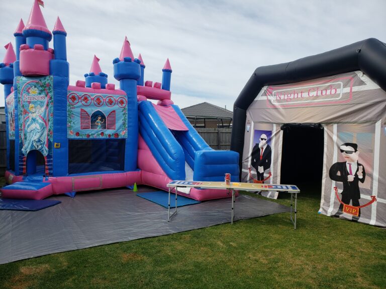 jumping castle hire cockatoo backyard party setup