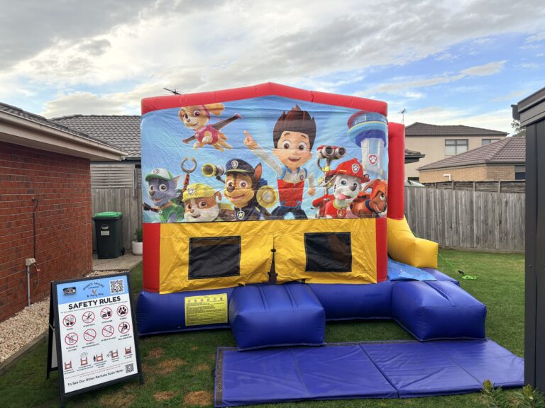 jumping castle hire tooradin backyard party setup