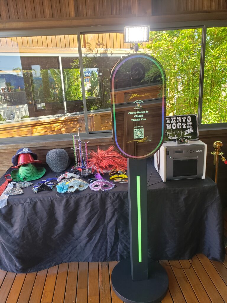 Photo booth hire Lang Lang with props and backdrop
